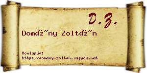 Domány Zoltán névjegykártya
