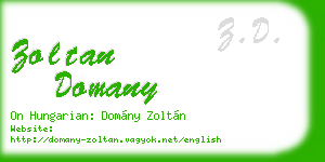 zoltan domany business card